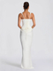 Women's Long Sleeve Slim Fit Corset Cami Bodycon Long Dress