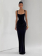 Women's Long Sleeve Slim Fit Corset Cami Bodycon Long Dress