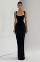 Women's Long Sleeve Slim Fit Corset Cami Bodycon Long Dress