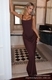 Women's Long Sleeve Slim Fit Corset Cami Bodycon Long Dress