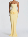 Women's Long Sleeve Slim Fit Corset Cami Bodycon Long Dress