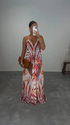 Bohemian Spaghetti Strap Sleeveless Printed Maxi Dress