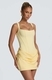 Square Neck Sleeveless High Waist Pleated Bodycon Short Dress