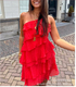 Backless One-Shoulder Ruffle Bodycon Mini Dress