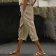 Women's Casual Capri Pants Elastic Waist Breathable Summer