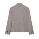 Gray Elegant High Neck Suit Jacket For Women