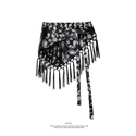 Tassel Tie Waist Printed Triangular Scarf Skirt Layered Cover-Up