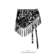 Tassel Tie Waist Printed Triangular Scarf Skirt Layered Cover-Up