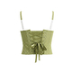 Green Green Striped Fishbone Corset Open-Back Camisole Top