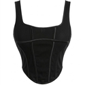 Schwarz Schwarz Europäischer Amerikanischer Stil Korsett Bustier Cami Shapewear Top