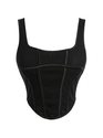 Schwarz Schwarz Europäischer Amerikanischer Stil Korsett Bustier Cami Shapewear Top