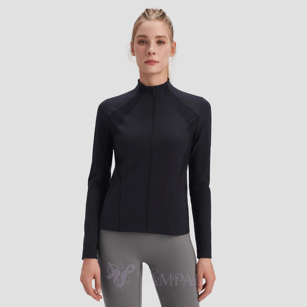 Slim-Fit Stand-Collar Yoga Jacket For Women