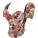 Multi-color Vintage Oil Painting Corset Top With Sleeves