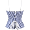 Blau Blumenspitze Schnürung Offener Rücken Camisole Korsett BH