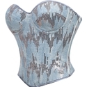 Blue Blue Sequin Corset Tube Top Vintage Court Style Shaping Vest