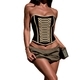 Vintage Napoleon Style Strapless Black Gold Embroidered Corset Top
