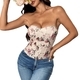 Floral Backless Corset Tube Top With Rhinestone Detail