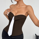 Solid Color Tie-Front Tube Top Cami