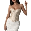 Elegant Satin Slim Fit Camisole Corset Bustier Top