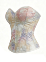 Aprikosenfarbenes Vintage Palast Monet Ölgemälde Korsett Bustier Top