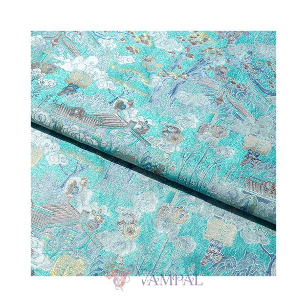 Seide Viskose Jacquard Chinesischer Stil Vest Stoff Mit Goldgewebe