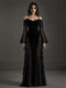 [US/EU-Größen] OM164-Schwarz Gothic Dark Velvet Spitzenkleid Hexen-Cosplay-Kostüm