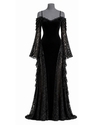 [US/EU-Größen] OM164-Schwarz Gothic Dark Velvet Spitzenkleid Hexen-Cosplay-Kostüm