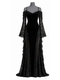 [US/EU-Größen] OM164-Schwarz Gothic Dark Velvet Spitzenkleid Hexen-Cosplay-Kostüm