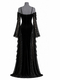 [US/EU-Größen] OM164-Schwarz Gothic Dark Velvet Spitzenkleid Hexen-Cosplay-Kostüm