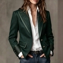 French Retro Color-Block Suit Collar Woolen Coat