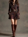 Plus Size French Retro Plaid Asymmetrical Slimming Dress