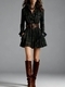 Plus Size French Retro Plaid Asymmetrical Slimming Dress