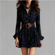 Plus Size French Retro Plaid Asymmetrical Slimming Dress