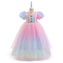 ASMR092-Light Pink Girls' Pink Gradient Sequin Mermaid Princess Dress