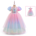 ASMR092-Light Pink Girls' Pink Gradient Sequin Mermaid Princess Dress