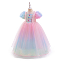 ASMR092-Light Pink Girls' Pink Gradient Sequin Mermaid Princess Dress