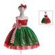 SD083-Red Green Girls Sequin Christmas Princess Dress With Bow