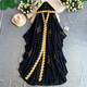Elegant Hooded Lace Splicing Long Cardigan Dress