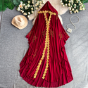 Elegant Hooded Lace Splicing Long Cardigan Dress
