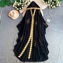 Elegant Hooded Lace Splicing Long Cardigan Dress