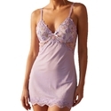 Light purple Plus-Size Embroidered Lace Trim Backless Sleepwear Camisole Nightdress