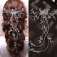 Crystal Rhinestone Long Hair Comb Bridal Veil Accessory
