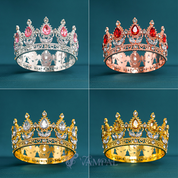 Premium Rhinestone Mini Crown Headpiece For Birthday Party