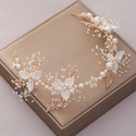 Gold Girls' Floral Pearl Headband Fairy Hair Accessory