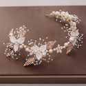 Gold Girls' Floral Pearl Headband Fairy Hair Accessory