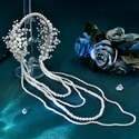 Sweet Princess Lace Trim Pearl Beaded Bridal Headband