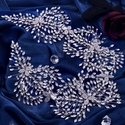 Handmade Silver Rhinestone Flower Bridal Headpiece Hair Band