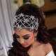 Handgemachtes silbernes Rheinstein-Blumen-Braut-Kopfschmuck-Haarband