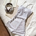 Shimmer Silver Leopard Boyshort Silver Leopard Print Boyleg One-Piece Swimsuit