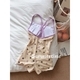 Cream Bear Shiny Open Back Racing Swimsuit